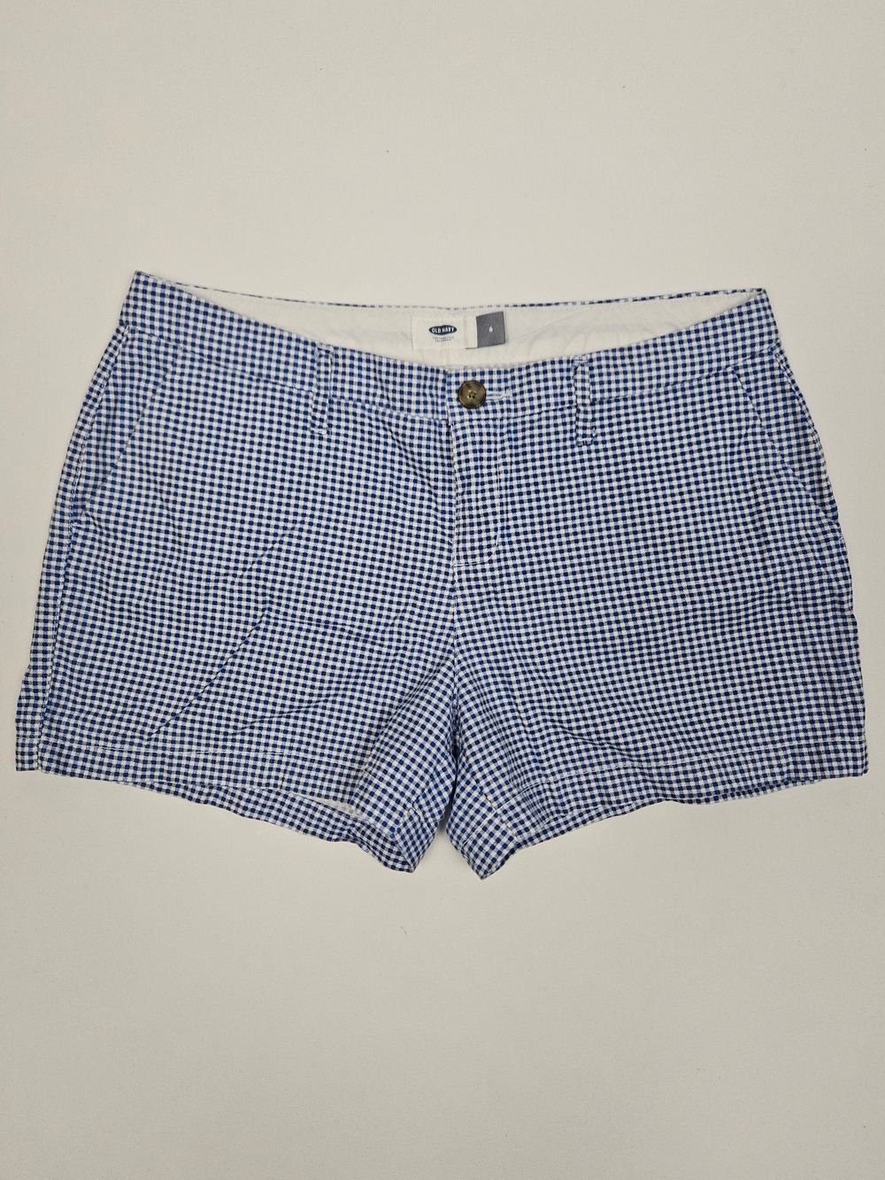 Old Navy Blue White Gingham Chino Shorts Size 6